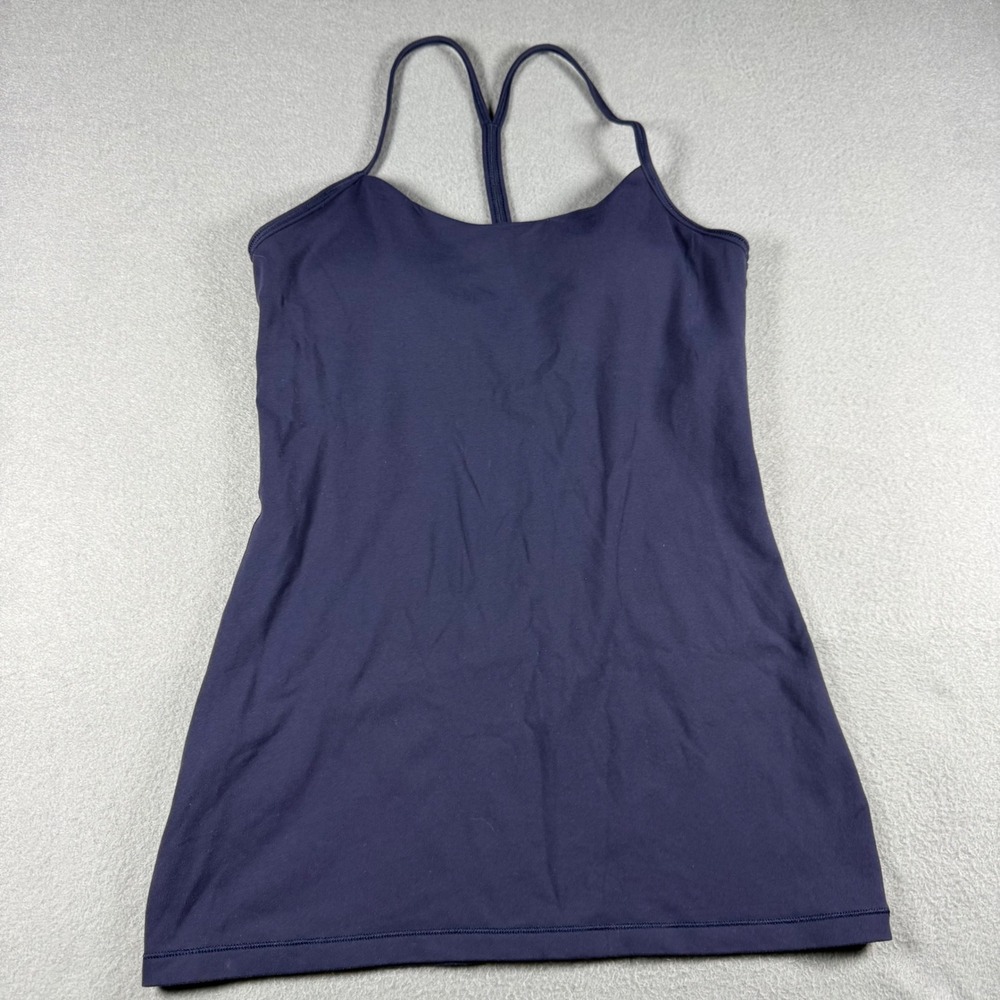 Lululemon Womens Power Pose Tank 6 Midnight Navy Shelf Bra W1AHXS Yoga Top